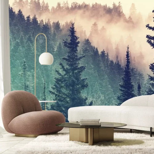 Papier peint  Brouillard dans la forêt