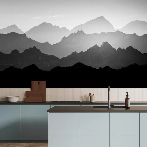 Papier peint  Vision artistique monochrome des montagnes