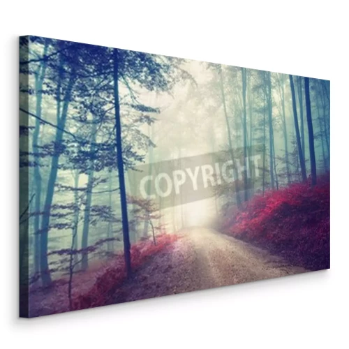 Tableau  Forêt et buissons rouges