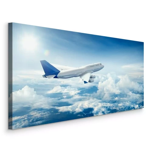 Tableau  Un avion volant au-dessus des nuages