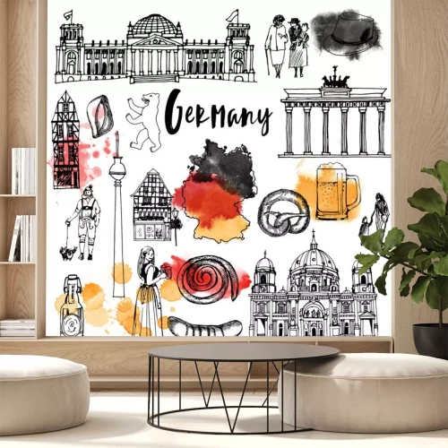 Sticker  Ensemble vectoriel de points de repère en Allemagne