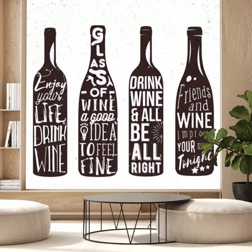Sticker  Bouteilles avec texte rétro style affiche