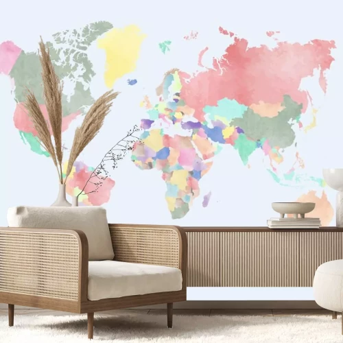 Sticker  Carte pastel des pays