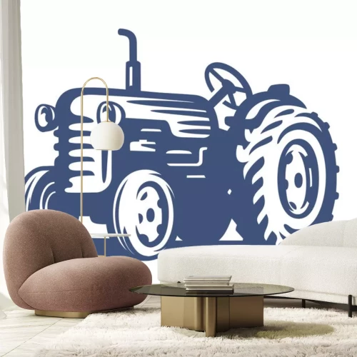 Sticker  Vecteur bleu tracteur