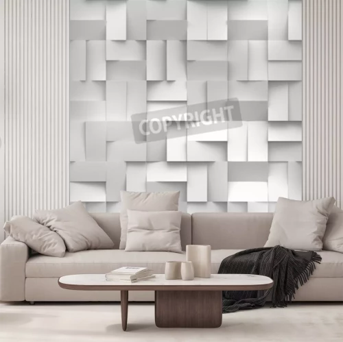 Papier peint  Motif 3D rectangles