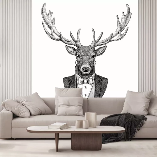 Sticker  Buste d'un élégant cerf à lunettes
