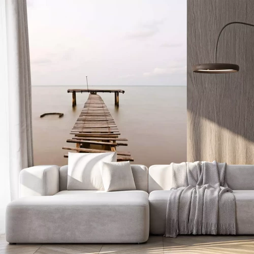 Papier peint  Passerelle délabrée bord de mer