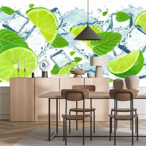 Papier peint  Citron vert citron dans l'eau