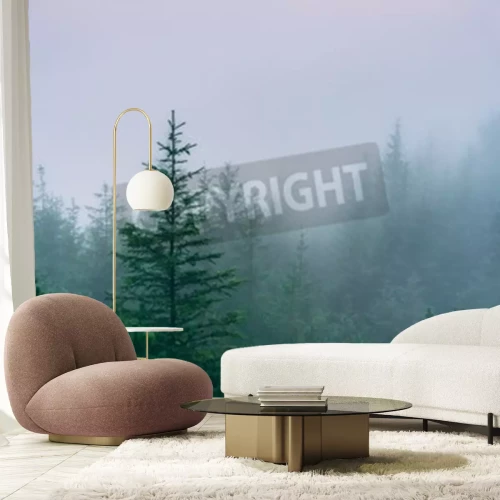 Papier peint  Les conifères dans l'aura de l'automne