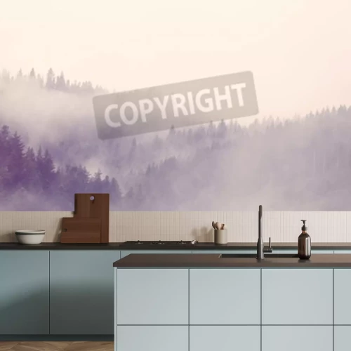 Papier peint  Forêt dans un brouillard vintage