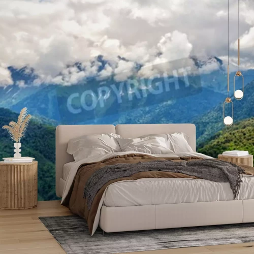 Papier peint  Nuages au-dessus des montagnes