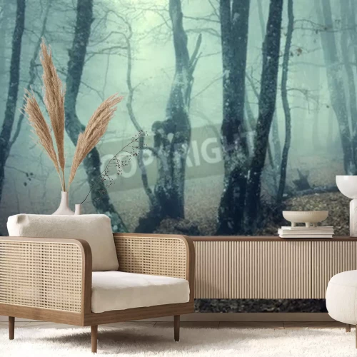 Papier peint  Troncs d'arbres sombres