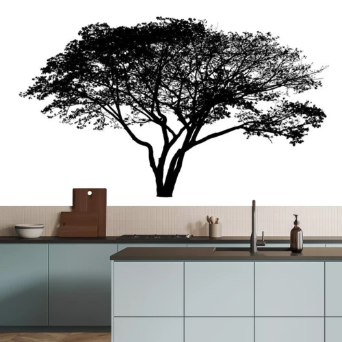 Sticker  Dessin en noir et blanc d'un arbre qui s'étend