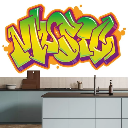Sticker  Mot de la musique au style graffiti