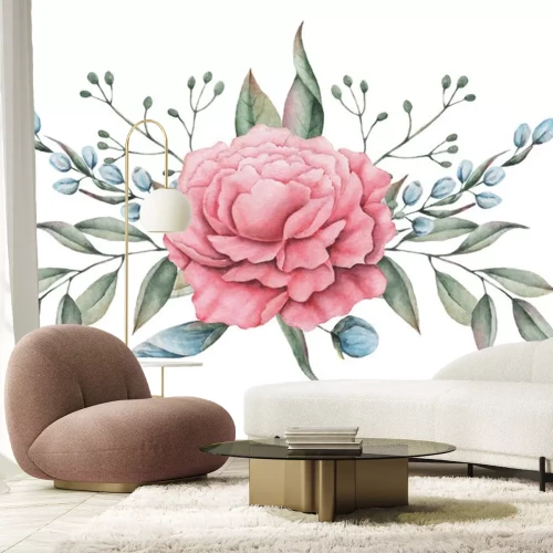 Sticker  Pivoine minable en fleur