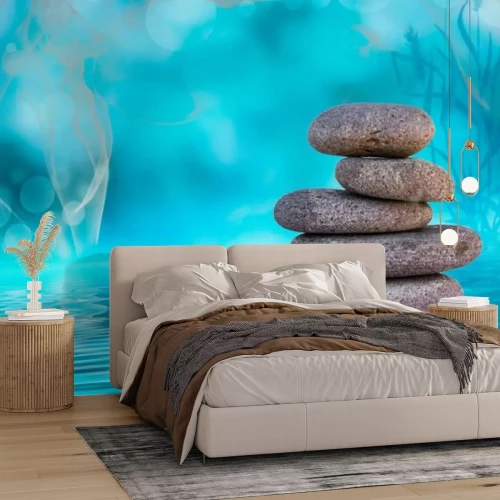 Papier peint  Pierres zen dans l'eau