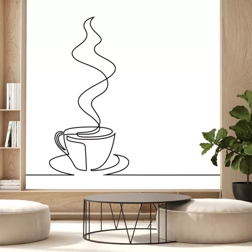 Sticker  Une tasse de café à la vapeur graphique simple