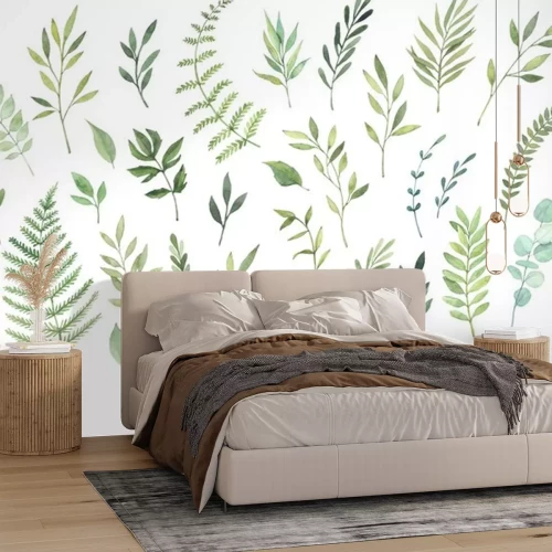 Sticker  Illustrations à l'aquarelle dessinées à la main. Photos botaniques (feuilles, fleurs, tourbillons, herbes, branches). Éléments de conception florale. Parfait pour les invitations de mariage, les carte