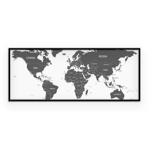 Poster  Carte politique du monde en gris