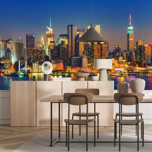 Papier peint  Regardez Manhattan à la nuit, New York, USA