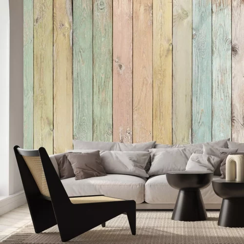 Papier peint  Clôture de couleur pastel