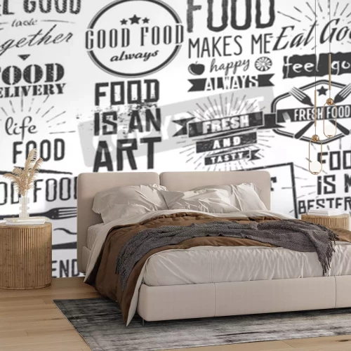 Papier peint  Image avec des citations noir et blanc