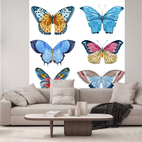 Sticker  Papillons peints à l'aquarelle