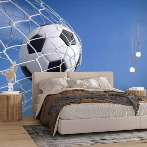 Papier peint  Ballon de football dans les buts
