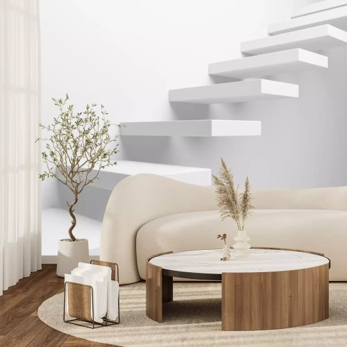 Sticker  Vue croissante des escaliers en croix blanche