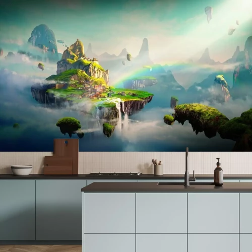 Sticker  Ville fantastique sur les nuages