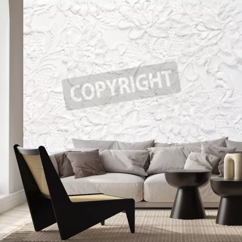 Papier peint  Dentelles blanches