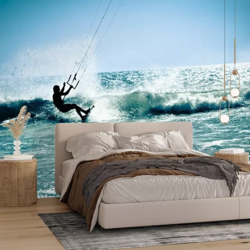 Papier peint  Kitesurfing vagues houleuses