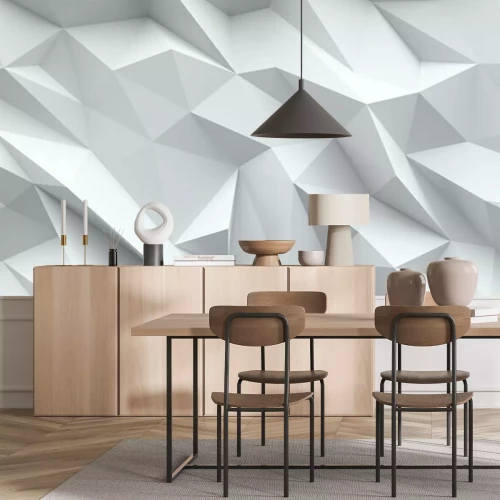 Papier peint  Texture 3D blanche et froissée