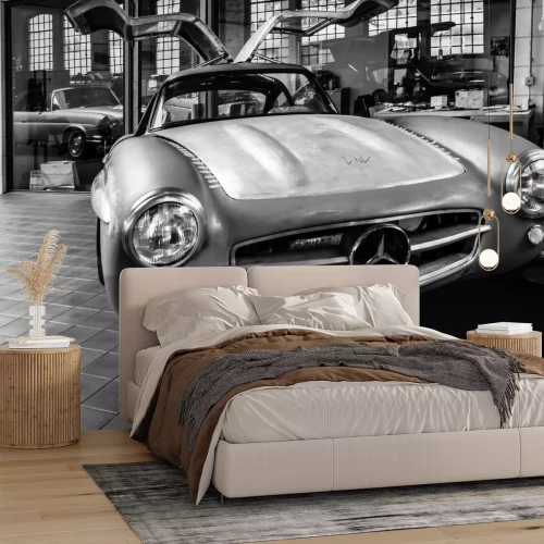 Papier peint  Corps Mercedes-Benz 300SL dans l'atelier de restauration de Mercedes-Benz