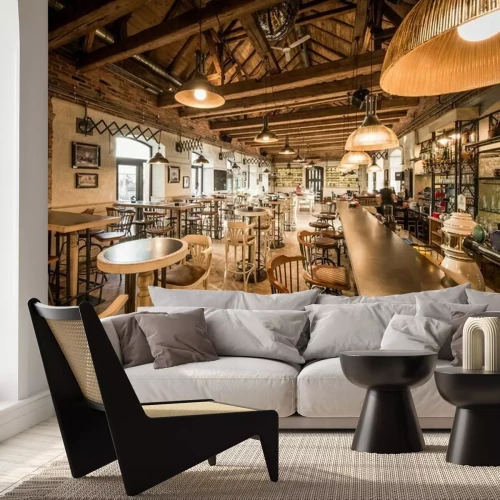 Papier peint  Arrangement de restaurant en bois