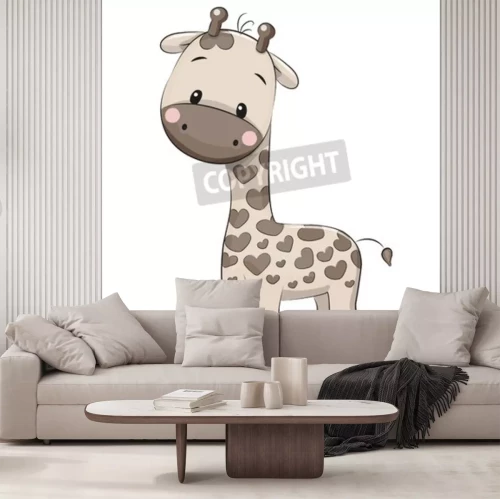 Sticker  Girafe avec des cœurs