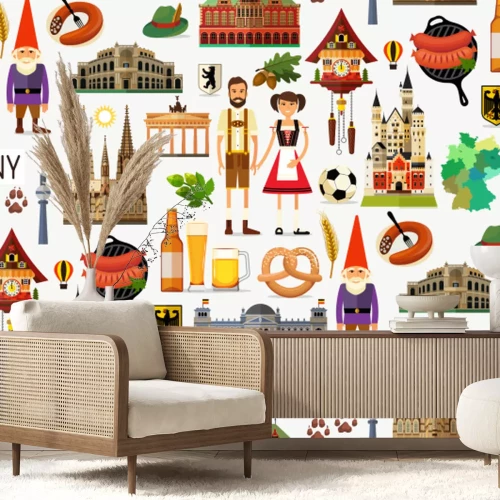 Sticker  Carte de voyage en Allemagne.