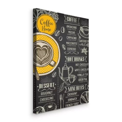 Tableau  Menu d'un café vintage