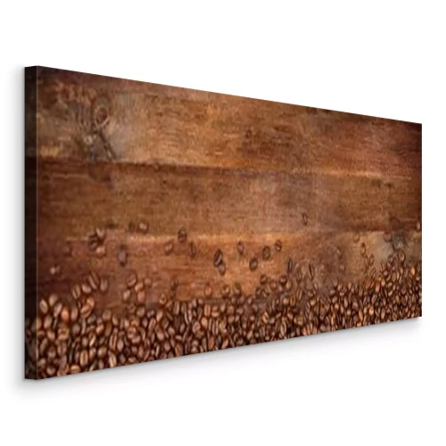 Tableau  Planche avec grains de café