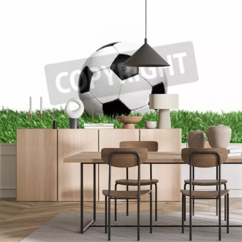 Papier peint  Ballon de foot sur le gazon