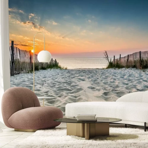 Papier peint  Plage de sable au lever du soleil