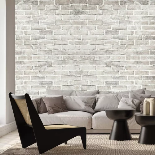 Papier peint  Fond blanc de briques sales