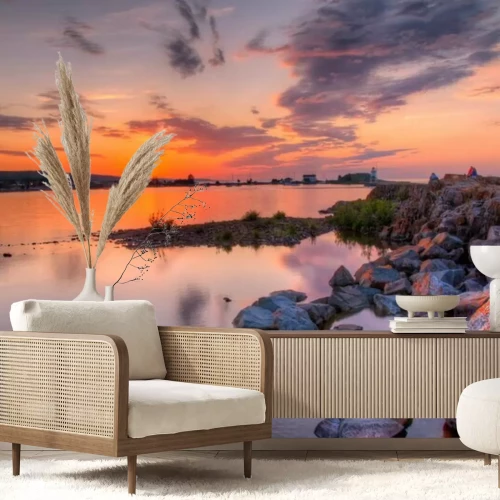 Papier peint  Lever de soleil sur des lacs