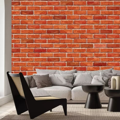 Papier peint  Fond de brique rouge grunge