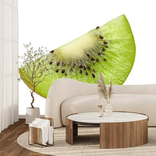 Sticker  Tranche de kiwi isolé sur fond blanc