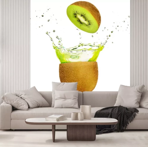 Sticker  Le jus vert éclate d'un kiwi