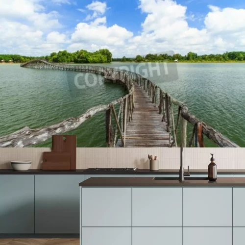 Papier peint  Passerelle tournant à gauche