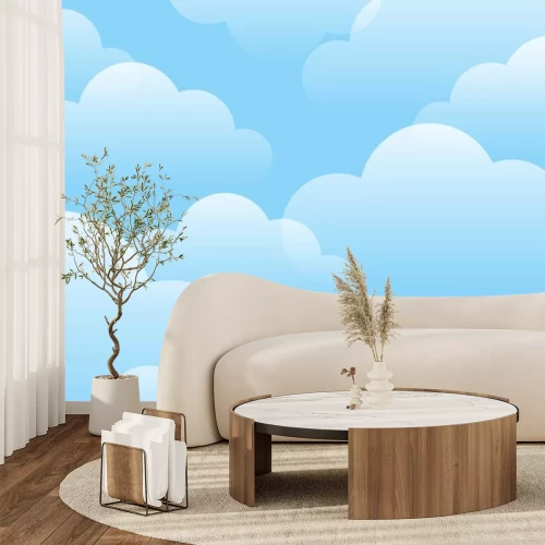 Sticker  Motif avec des nuages avec un ciel bleu en arrière-plan