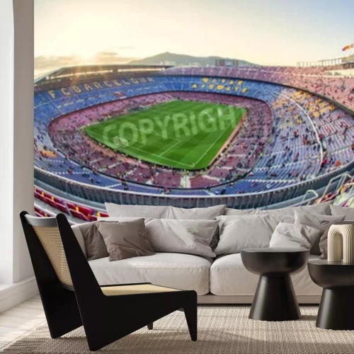Papier peint  Vue du stade de l'équipe de football de Barcelone pendant un match