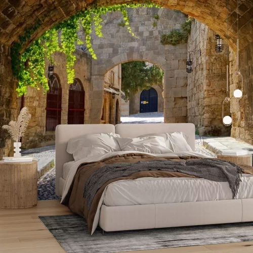 Papier peint  Ruelle dans une ville méditerranéenne